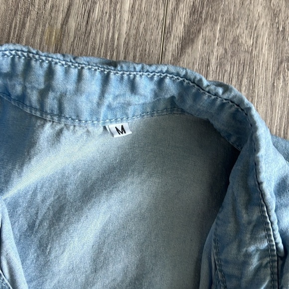 Jeans Button Up Tank Top Knot Front Size M - Picture 4 of 7